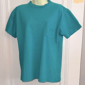 Vintage 80s/90s J L Plum Teal Short Sleeve Cotton‎ T-shirt/ embroidered pocket